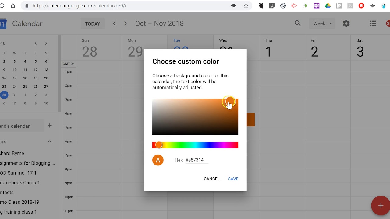 I changed the default color of my Google Calendar events - and it ...