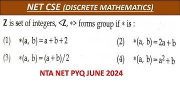 PYQ OF JUNE 2024  | GROUP THEORY | DISCRETE MATHEMATICS | NTA NET JUNE 2024 | UGC NET JRF EXAM