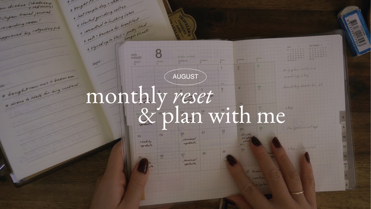 august plan with me & monthly reset ✸ small business goal setting