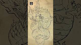 Dragon woman | Drawing process video | Pencil and pigma pen on paper #drawing #manga #anime