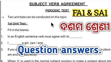 10th class fa 1& sa 1 english grammar question answer discussion, bse odisha