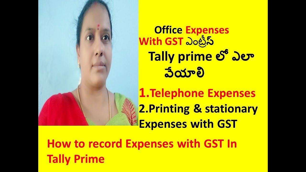 GST Office Expenses Entries With GST In Tally Prime In Telugu