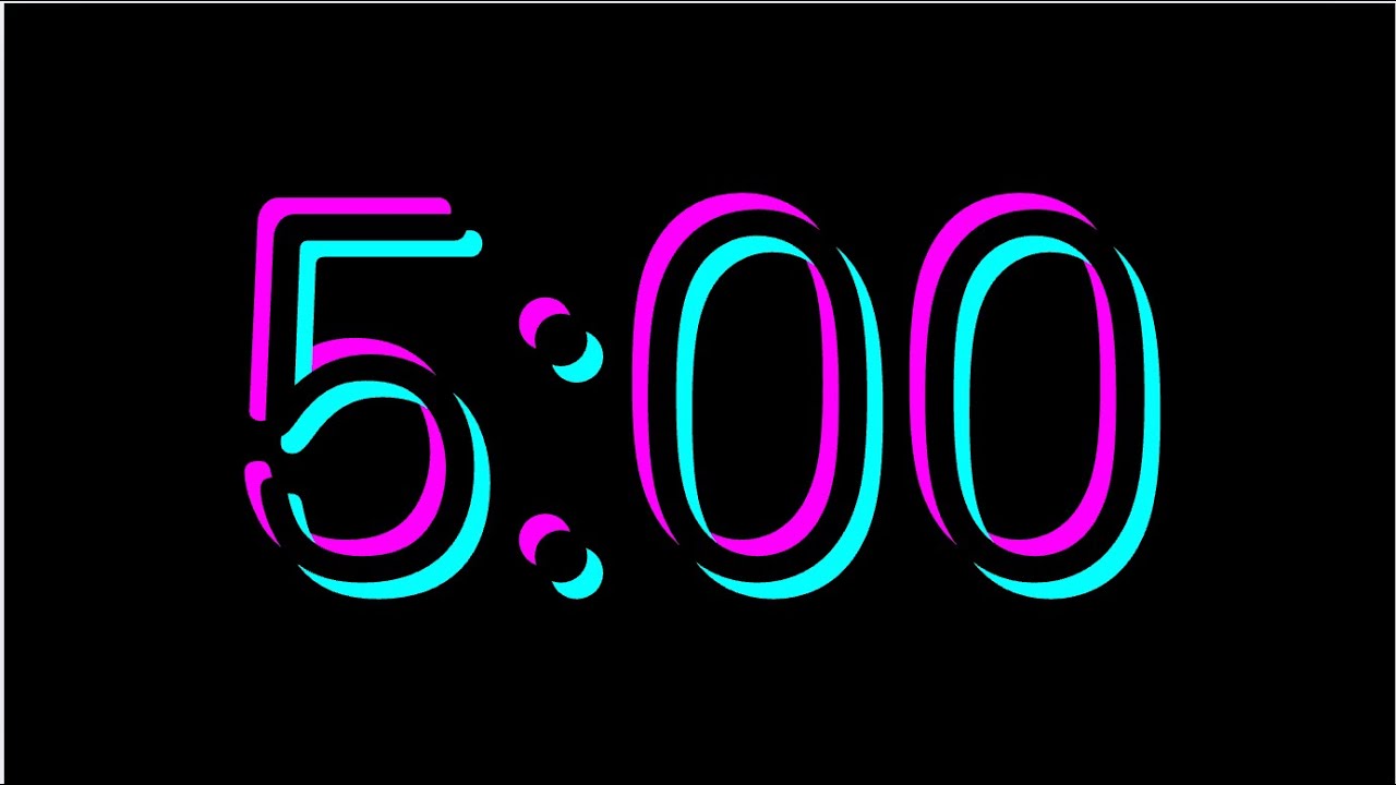 5 Minute Neon Timer | Countdown - YouTube