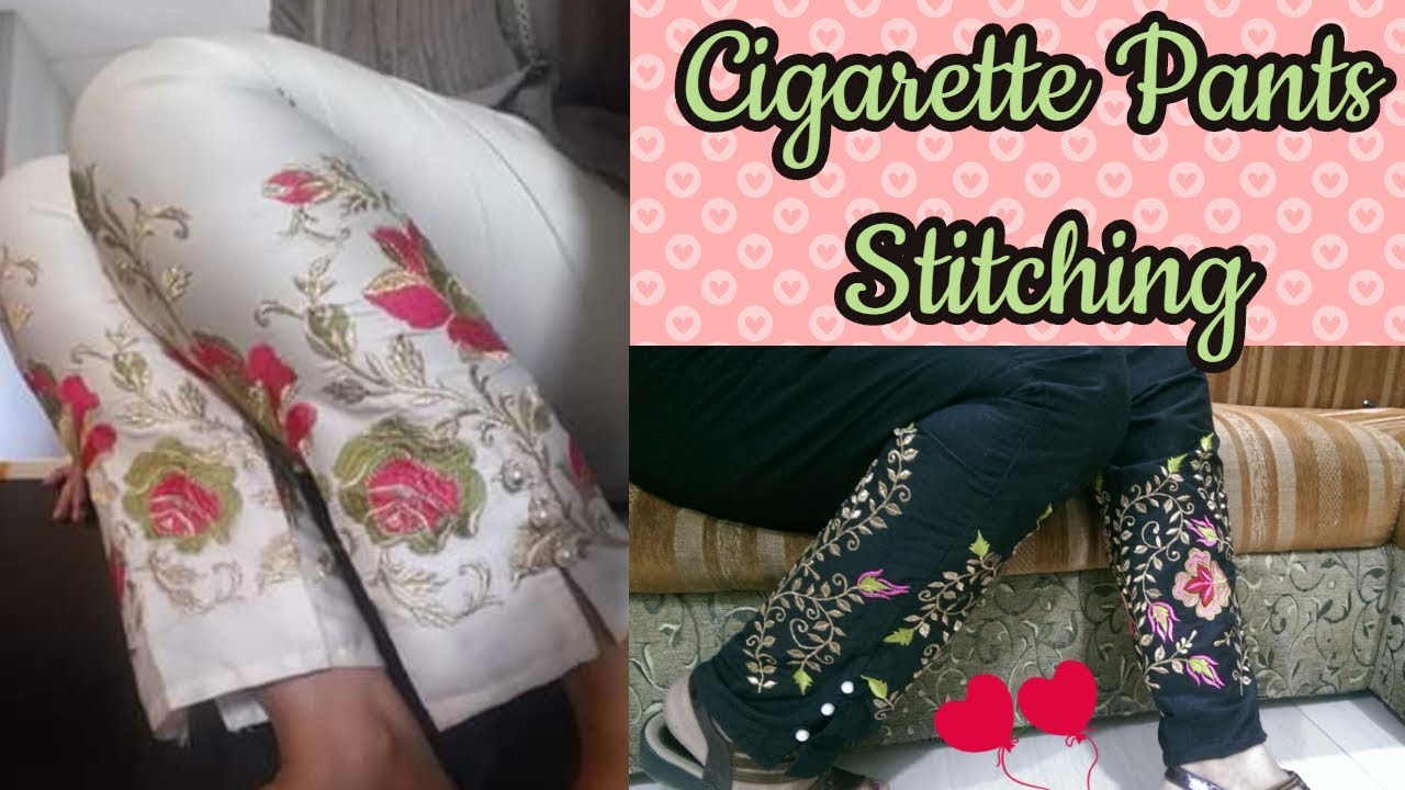 Side Opening Cigarette Pants Stitching | Cigarette Pants Stitching Method with English subtitles