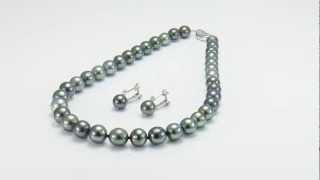 ジュエリー映像 タヒチ産8～10mm南洋黒真珠ネックレス6