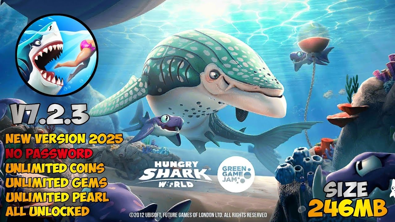 Hungry Shark World Mod Apk Terbaru v7.2.3 No Password Unlimited