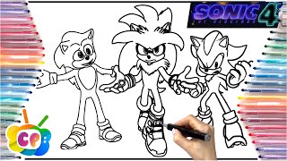 Sonic 4 coloring pages / Sonic 4 new characters/ Silver Sonic coloring pages