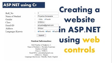 creating a Website in ASP.NET using Web Controls | ASP.NET using C#