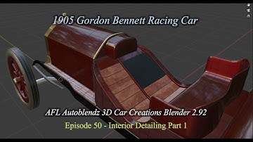 Blender 2.92  Car Modelling Tutorial of a 1905 Star Gordon Bennet Ep 50 Interior Details Pt 1