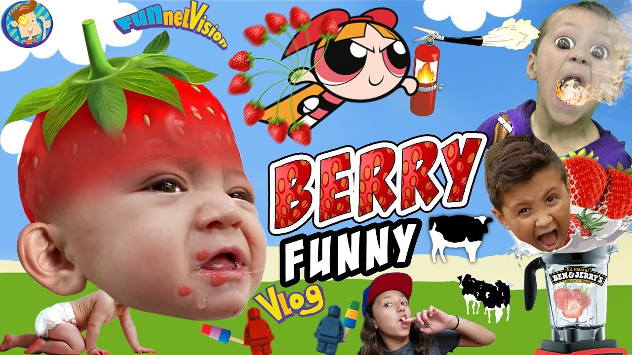 BERRY FUNNY VLOG!! FVKitchen Family Fun! STRAWBERRY PICKING HAUL RECIPES TIME! HAHA