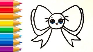 Coloring Bow Painting for toddlers and drawing for kids