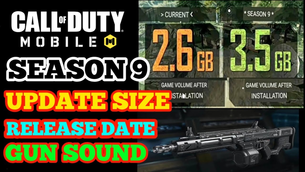 COD MOBILE SEASON 9 RELEASE DATE | COD MOBILE GAME SIZE | GUN SOUND CHANGE