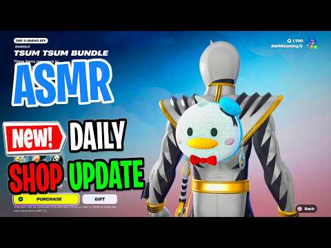 ASMR Fortnite Shop NEW Disney Tsum Tsum Back Bling Bundle! Daily Update Today 🎮🎧 Relaxing Whispers😴💤