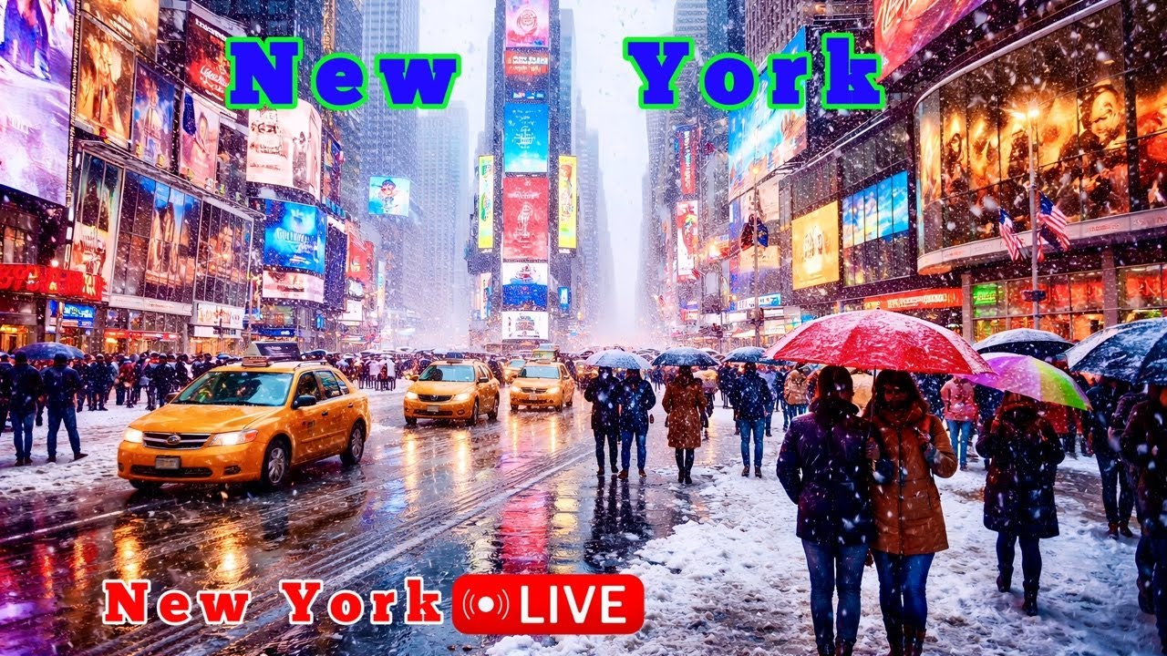 New York Snow Storm LIVE – Times Square Frozen Hits Manhattan Right Now ...