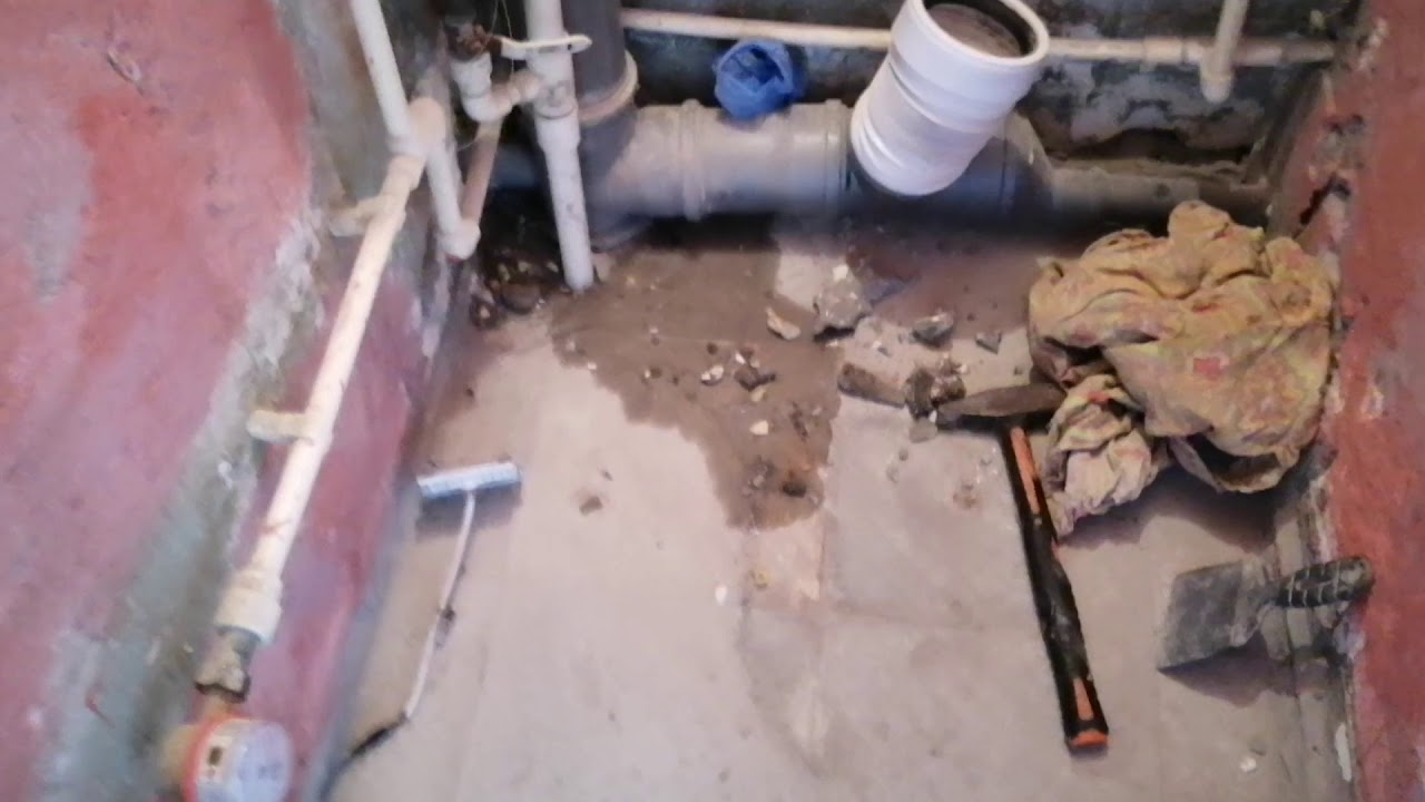 Замена стояка канализации в квартире 9ти этажки когда все дома!!! - YouTube