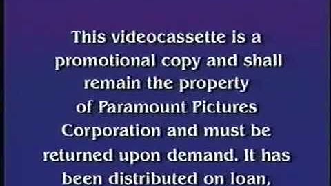 Paramount Demo Tape Warning Screen [Rare 90th Anniversary Variant]