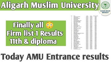 AMU diploma and bridge course firm list results declared AMU 11th  firm list will soon declared 2021