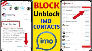How to Block &amp; Unblock IMO Contacts in 2025