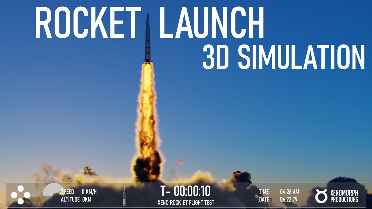 Rocket Launch 3D Simulation | Blender