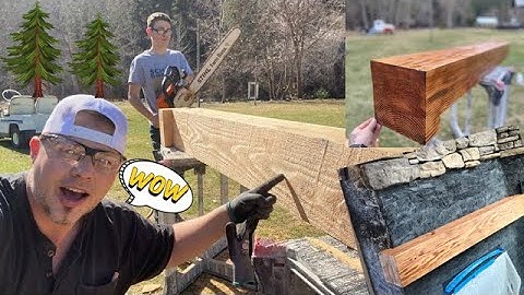 How to Build a Floating Mantel | Fireplace Wooden Mantel DIY