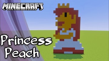 Minecraft Pixel Art Tutorial - Princess Peach (Super Mario Bros)
