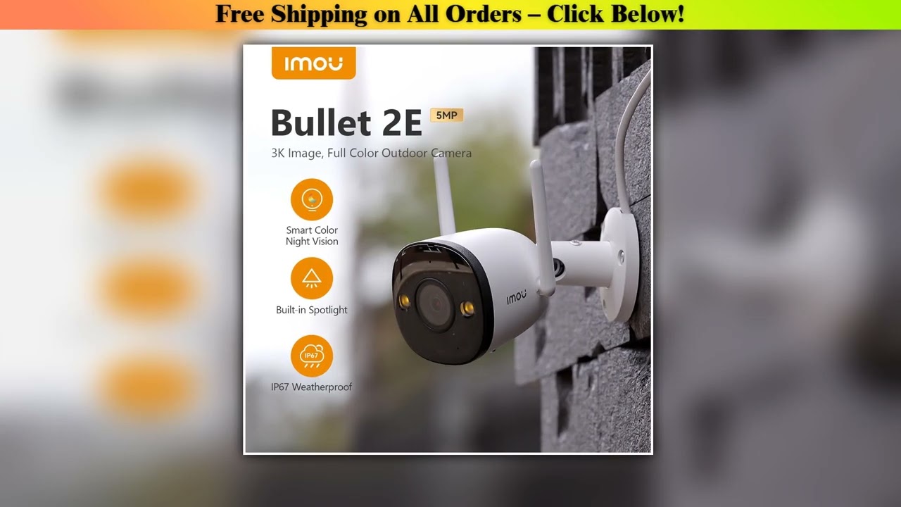 IMOU Bullet 2E 5MP 3K Full Color Night Vision Camera  WiFi Outdoor Waterproof Home Security Human