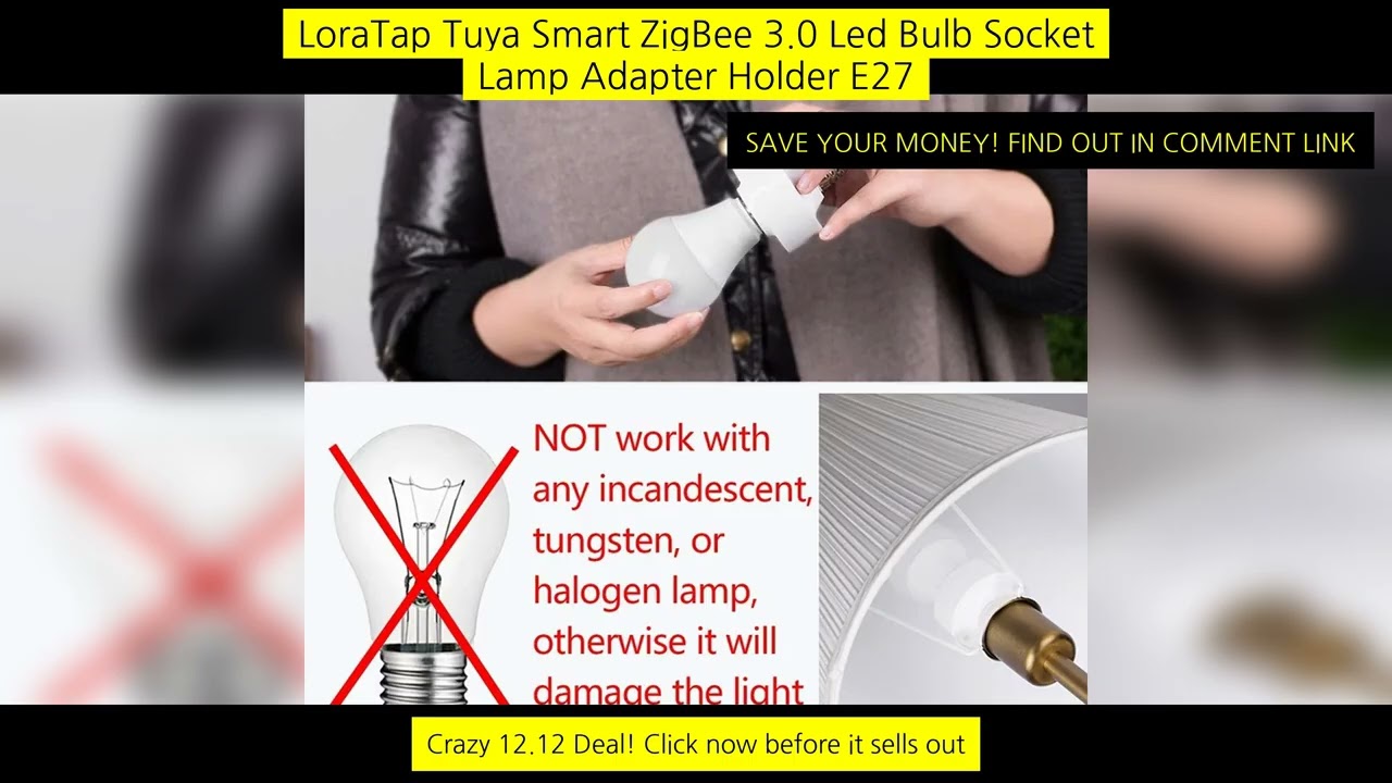 Loratap Tuya Smart Zigbee 3.0 Led Bulb Socket Lamp Adapter Holder E27 Works