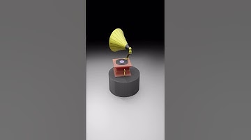 Old gramophone animation designed and modeled in Blender