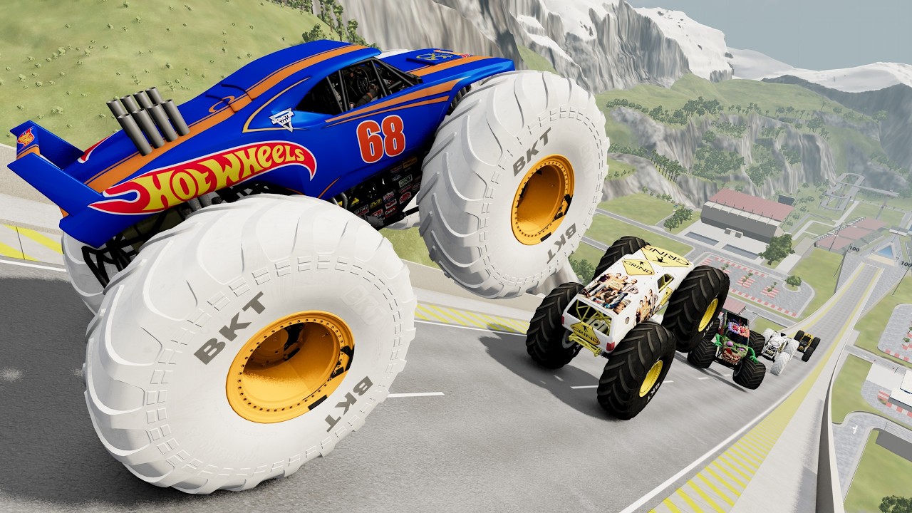 Epic High Speed Monster Trucks Jumps & Crashes #86 - BeamNG Drive
