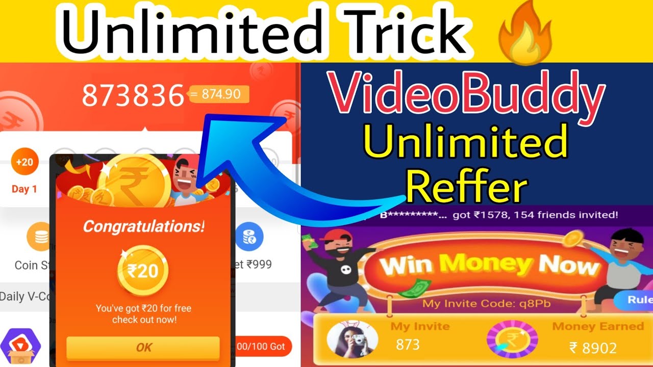 VideoBuddy Unlimited Trick | 50 Rs. Instant Paytm | Reffer Trick VideoBuddy
