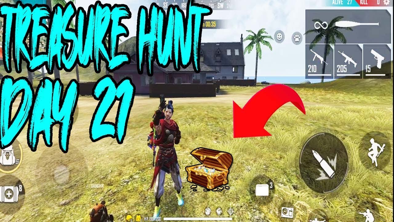 DAY 21 TREASURE HUNT IN FREE FIRE TREASURE CHEST TELUGU GAMING ZONE YouTube