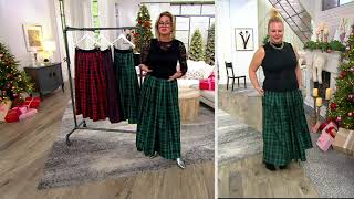 Joan Rivers Holiday Plaid Taffeta Ball Skirt on QVC