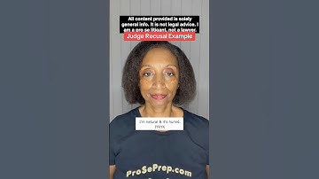 Judge Recusal Examples