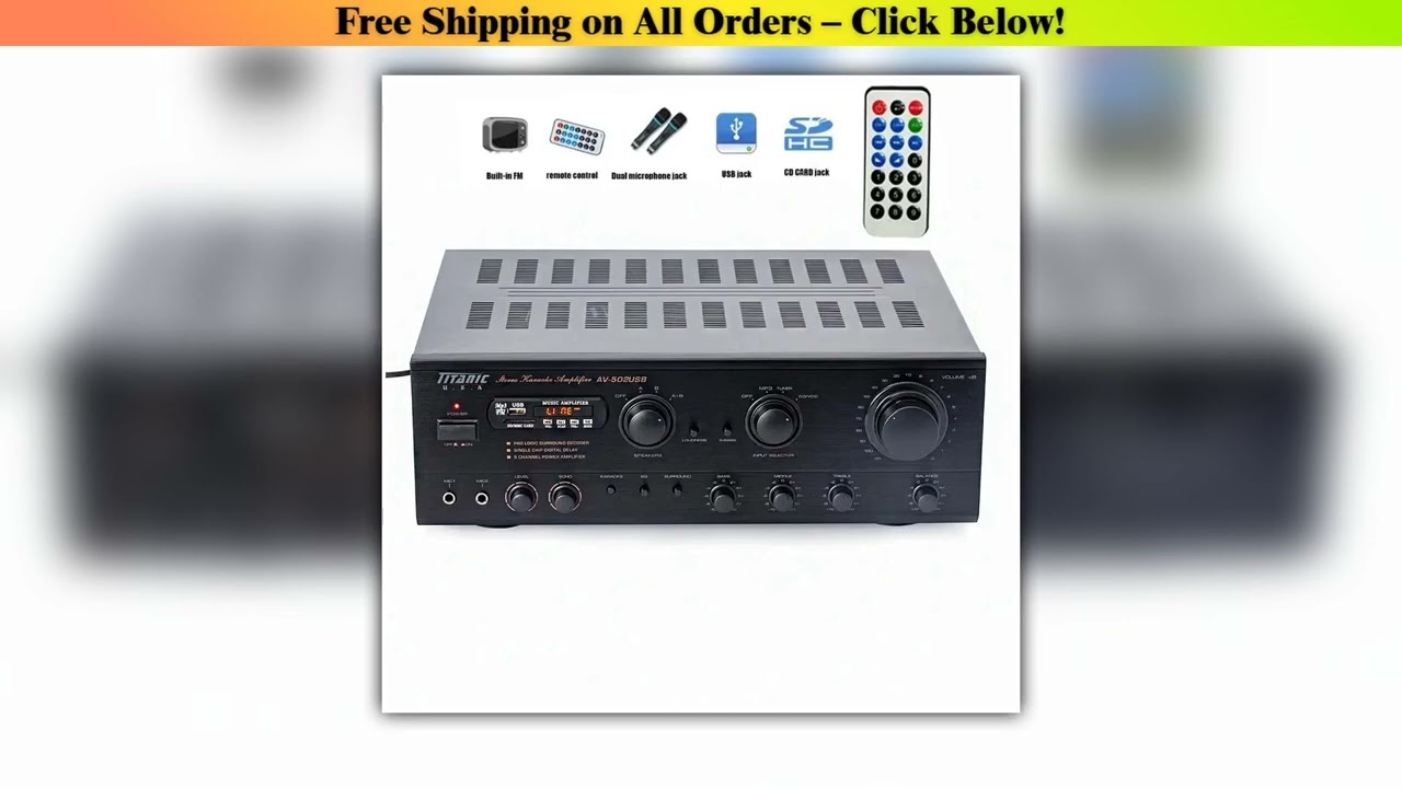 Sunbuck 7.1 channel 1100W high power FM radio USB SD card card package amplifier home theater