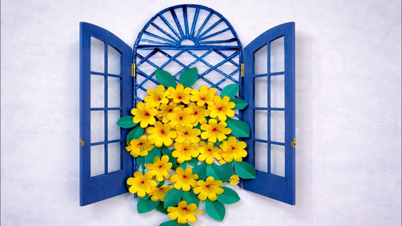 Unique flower wall hanging, beautiful wall decore idea, pepar craft,DIY wall decore idea, কাগজের ফুল