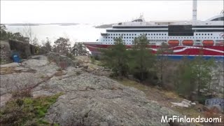 Viking Line M/S Grace Problem In Hard Wind Mariehamn 15 03 2020