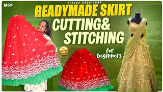 Frill lehenga cutting & stitching #attached net fabric|| vijju creation's screenshot 4
