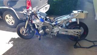 Turbocharged Yamaha R1 burning VP Q16 fuel in preparation for Bonneville Speedweek.