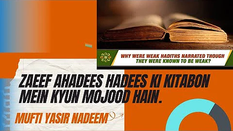 Why weak Hadiths are written in Hadith books.(Mufti Yasir explains).