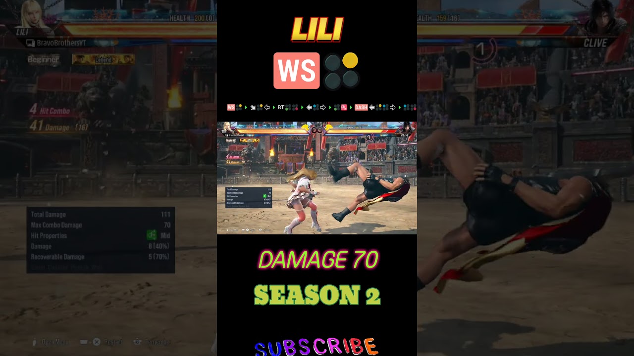 Lili Combo Guide Tekken8 I Lili Season2 combo Guide I Lili easy combo