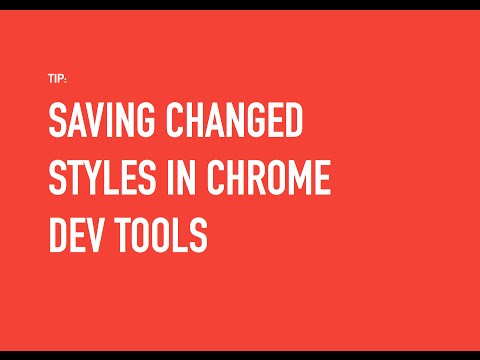 Saving styles changed in chrome debugger