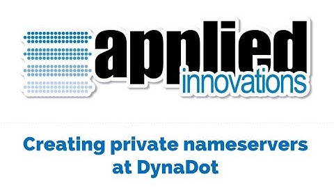 Creating Private Nameservers at DynaDot