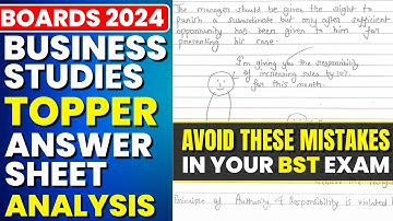 CBSE BUSINESS STUDIES TOPPER ANSWER SHEET - Lessons from Topper | BST Board 2024 | Tips & Tricks