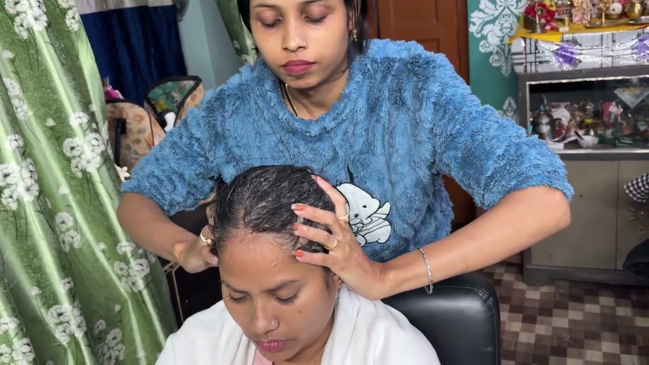 Hair spa massage step-by-step
