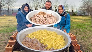 LIFE IN CAUCASIAN VILLAGE! GRANDMA COOKING BEST PILAF WITH QUAILS AND CHESTNUTS