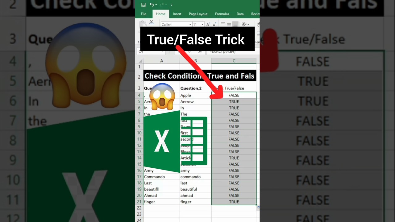 Check Condition True and False tutorial in Excel 🔥#exceltricks #exceltips #exceltutorial