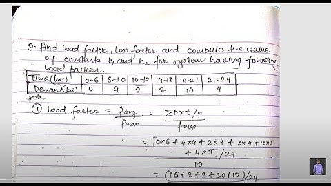 peak load | load factor | contribution factor | annual energy sell | constant k1 and k2
