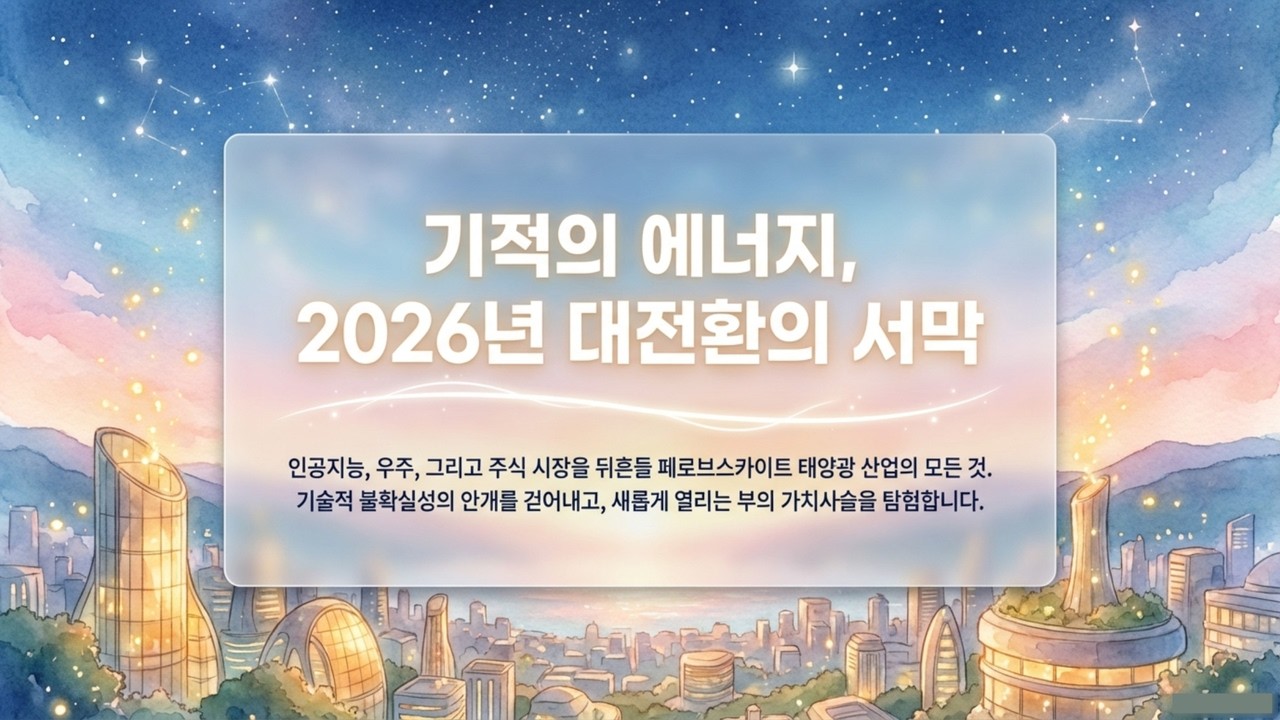 AI 전력난과 우주 산업의 해답! 페로브스카이트 태양광 대장주 및 투자 밸류체인 총정리 | 대한민국이 압도하는 차세대 태양광 기술과 핵심 장비주 분석