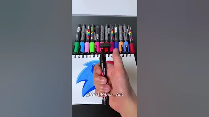Drawing Sonic The Hedgehog Using Posca Markers! Satisfying Art! (#Shorts)