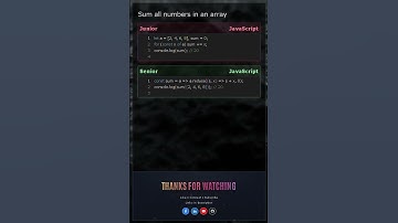 Sum of Array in JavaScript | Junior vs Senior